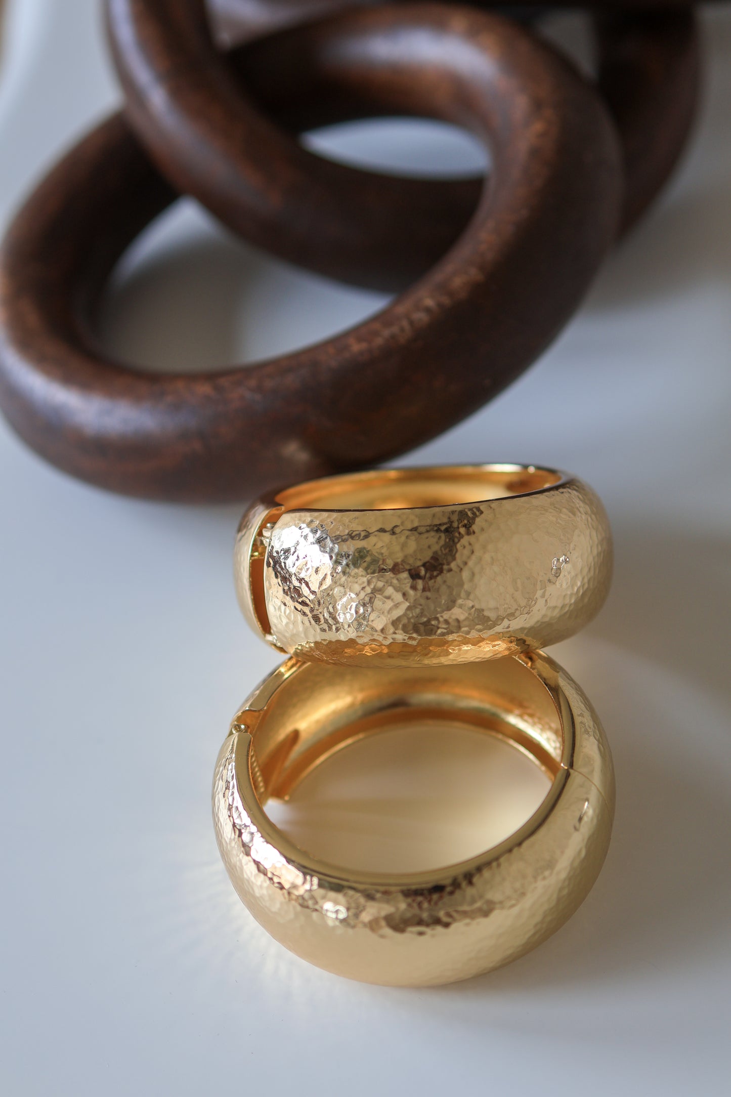 Golden Textured Cuff Bangle